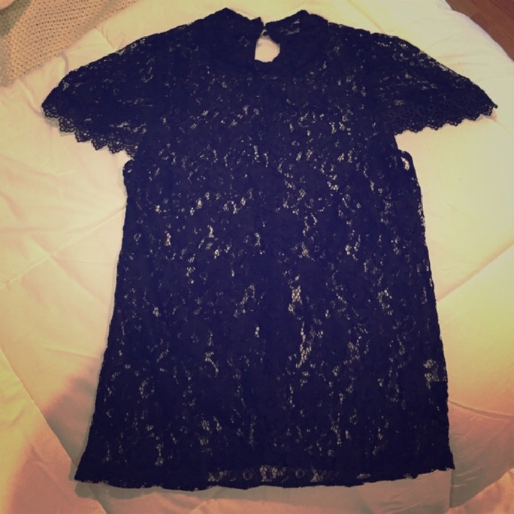 black lace shirt